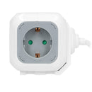 ORNO AE-13144(GS) Cube multiprise Schuko, chargeur 2xUSB, 1,4 m H05VV-F 3x1,5 mm2 (gris blanc)