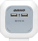 ORNO AE-13144(GS) Cube multiprise Schuko, chargeur 2xUSB, 1,4 m H05VV-F 3x1,5 mm2 (gris blanc)