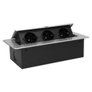 ORNO OR-AE-1336/G(GS) Versenkbare Einbau Steckdosenleiste 3-Fach,3600W, Farbe: Silber