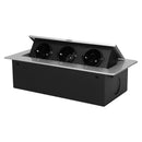 ORNO OR-AE-1336/G(GS) Versenkbare Einbau Steckdosenleiste 3-Fach,3600W, Farbe: Silber