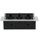 Orno AE-1371(GS) Versenkbare Einbau Steckdosenleiste 3fach, 3600W , Schuko (Silber)