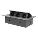 Orno AE-1371(GS) Versenkbare Einbau Steckdosenleiste 3fach, 3600W , Schuko (Silber)