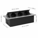 ORNO OR-AE-1336/G(GS) Versenkbare Einbau Steckdosenleiste 3-Fach,3600W, Farbe: Silber