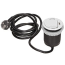 ORNO AE-1373(GS) Versenkbare Einbau Steckdosenleiste 1 Fach + 1x USB, 3680W, 1,8m Kabellänge (Silber)