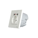 Prise Schuko encastrable Latrans avec 2 x USB 2100 mA Idéale pour charger tous les smartphones, tablettes, appareils photo numériques, MP3, etc. (prise avec 2 prises USB et murales et câble)