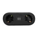 Orno AE-13133/W Tisch Steckdose 2-Fach mit 2X USB Ladegerät, 1.4 Meter Kabellänge, Farbe: Schwarz, 3680W Schuko (schwarz)