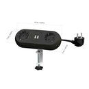 Orno AE-13133/W Tisch Steckdose 2-Fach mit 2X USB Ladegerät, 1.4 Meter Kabellänge, Farbe: Schwarz, 3680W Schuko (schwarz)