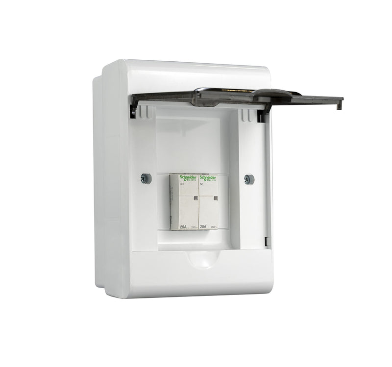 White small distributor 4 to 36 modules fuse box distribution box surface-mounted or flush-mounted smoke glass switch box DIN rail IP40 (24 module surface-mounted)