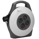 ORNO AE-13113/G Mini Kabeltrommel 10m mit 4 Steckdosen, Stander und Kindersicherungskontakte, 2300W / 10A, 230V, 50Hz,Abmessungen 22.5 x 28 x 8 cm (French)