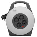 ORNO AE-13113/G Mini Kabeltrommel 10m mit 4 Steckdosen, Stander und Kindersicherungskontakte, 2300W / 10A, 230V, 50Hz,Abmessungen 22.5 x 28 x 8 cm (French)