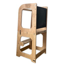 Tour d'apprentissage Montessori Aide de cuisine Tour d'apprentissage polyvalente 3 en 1 pour les enfants âgés de 1 an et plus - Aide de cuisine pliable avec planche, table et chaise"