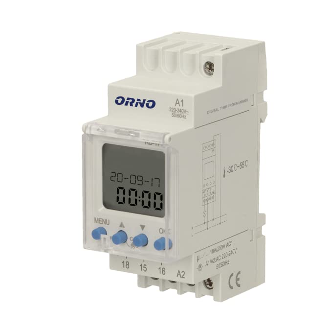 ORNO PRE-451 digital astronomical timer 100 programs 3 menu languages ​​2 relay outputs and night break function White