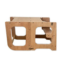 Tour d'apprentissage Montessori Aide de cuisine Tour d'apprentissage polyvalente 3 en 1 pour les enfants âgés de 1 an et plus - Aide de cuisine pliable avec planche, table et chaise"