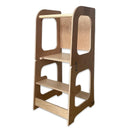 Tour d'apprentissage Montessori Aide de cuisine Tour d'apprentissage polyvalente 3 en 1 pour les enfants âgés de 1 an et plus - Aide de cuisine pliable avec planche, table et chaise"