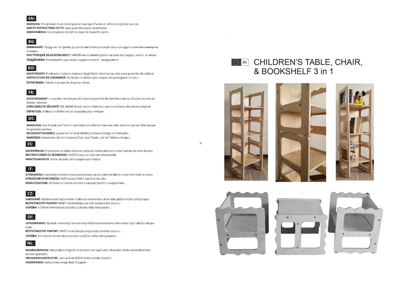 LATRANS Wendehocker Sitzhocker für Kinder i Stuhl mit 3 Sitzhöhen - Multifunktionaler Kinderhocker Kinderstühle aus Holz Hocker Baby