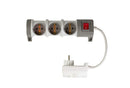 Multiprise Schuko répartiteur multiprise 4 voies avec fiche avec interrupteur lumineux et protection contre les surtensions avec câble court seulement 20 cm (câble court 4 voies) 
