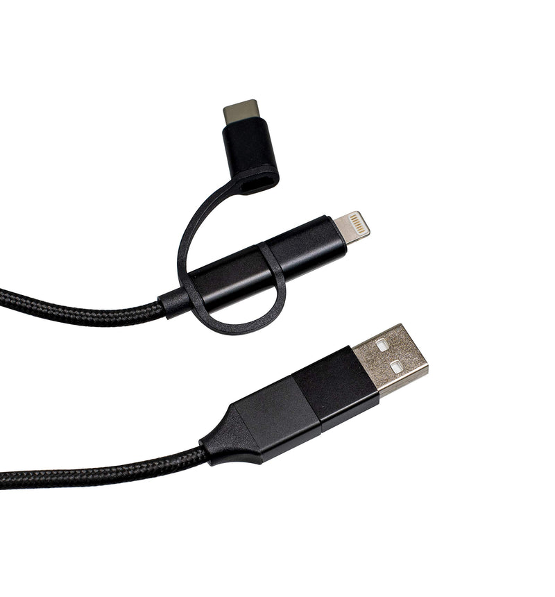 Latrans Unterputz Schuko Steckdose mit USB C 2400mA und 4 in 1 Universal Ladekabel für alle Smartphone Tablet Digitalkamera MP3 usw.