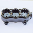 Prise-FIXE retro -3 voies-16A-250V-montage-en saillie-laiton-épais noir RETRO