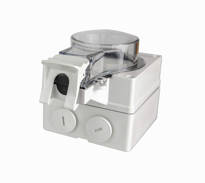 Surface-mounted Deuchtraum Schuko sockets 1-fold or 2-fold IP66 even when the plug is in operation (2-fold Schuko socket IP66)