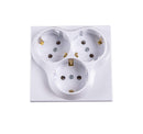 Schutzkontakt-Steckdose 3-fach unterputz weiß Schuko-Steckdosen