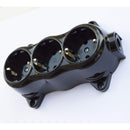 Prise-FIXE retro -3 voies-16A-250V-montage-en saillie-laiton-épais noir RETRO