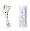 Prise Schuko en saillie, triple avec câble de 1,5 mètre 3x1,5 mm