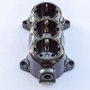 Prise-FIXE retro -3 voies-16A-250V-montage-en saillie-laiton-épais noir RETRO