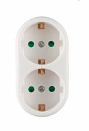 2-way distributor vertical multi-plug white IP20